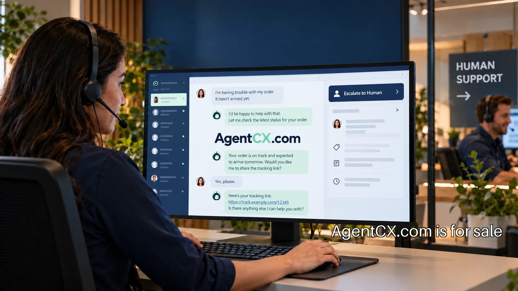 A support specialist reviewing a customer-service interface