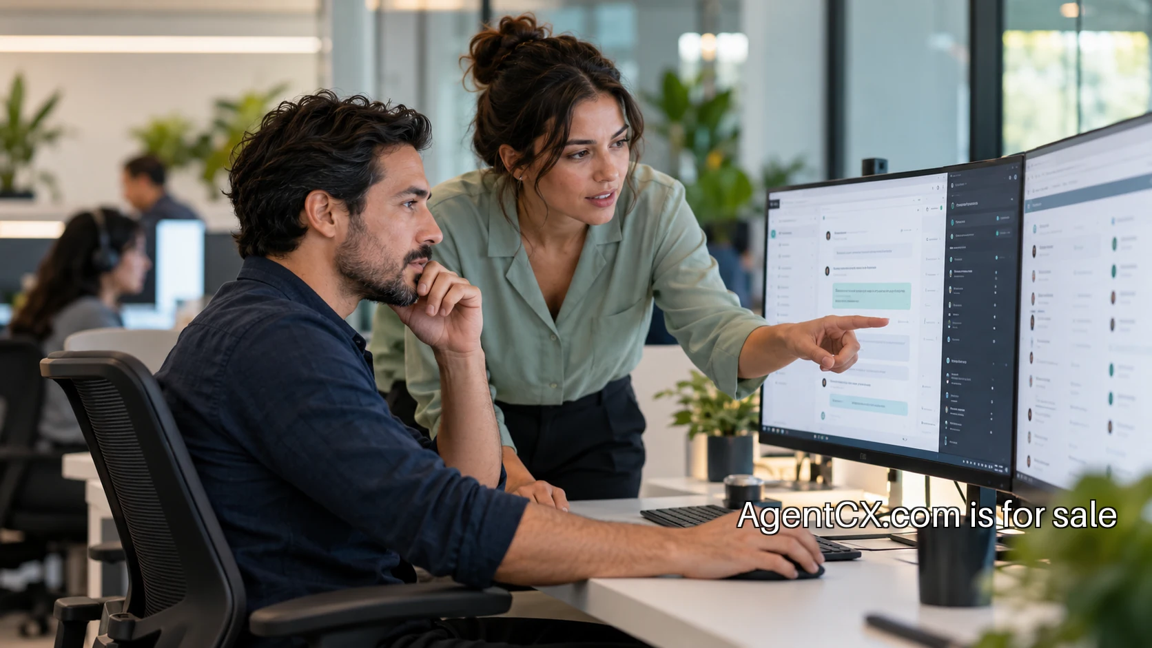 A support team comparing pilot results on screen