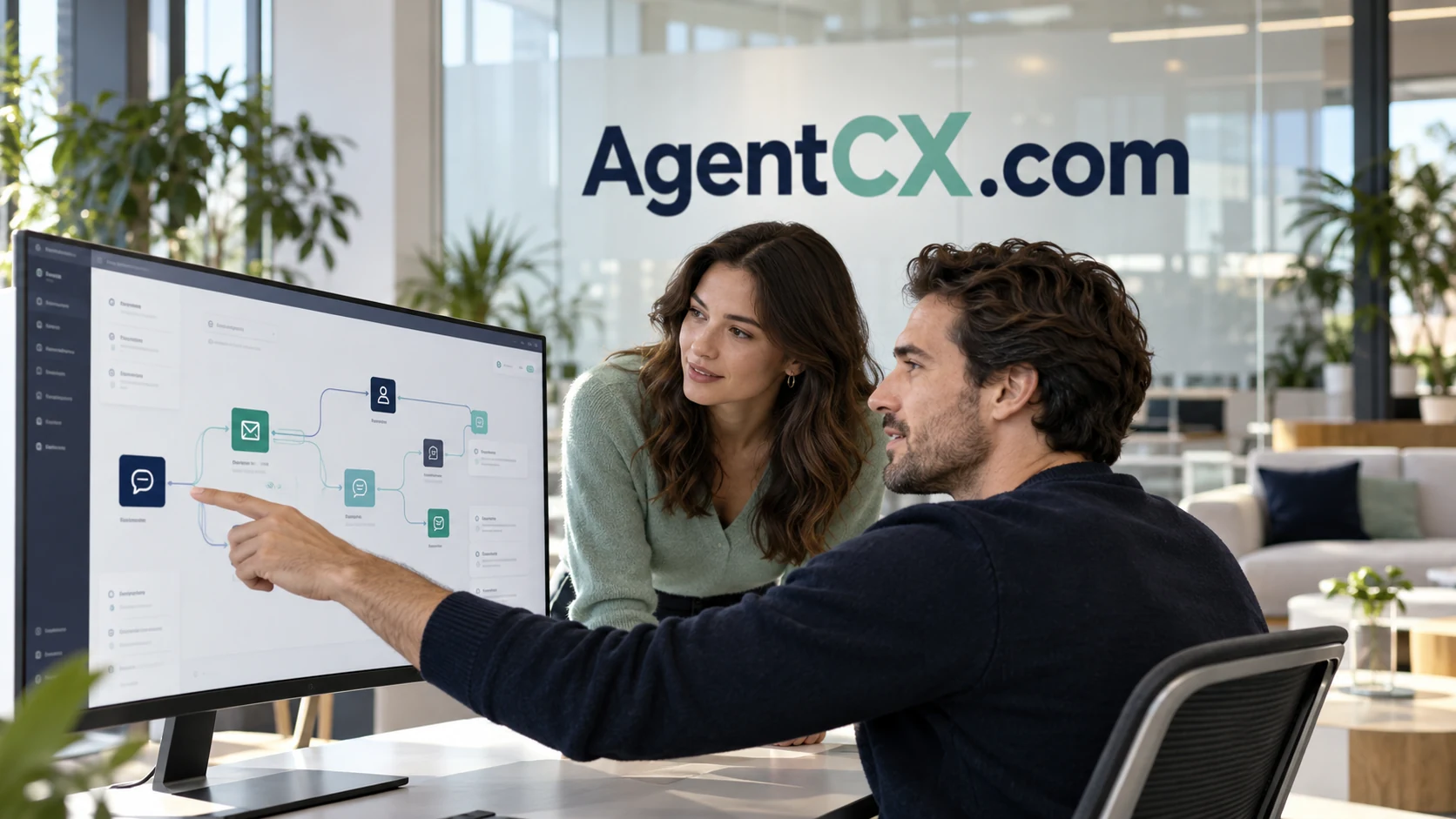 A customer-experience team discussing a service workflow